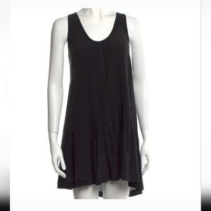 Joie Black Mini Dress 100% Silk Pintuck & Pleats Sz XS Lightweight Flowy LBD
